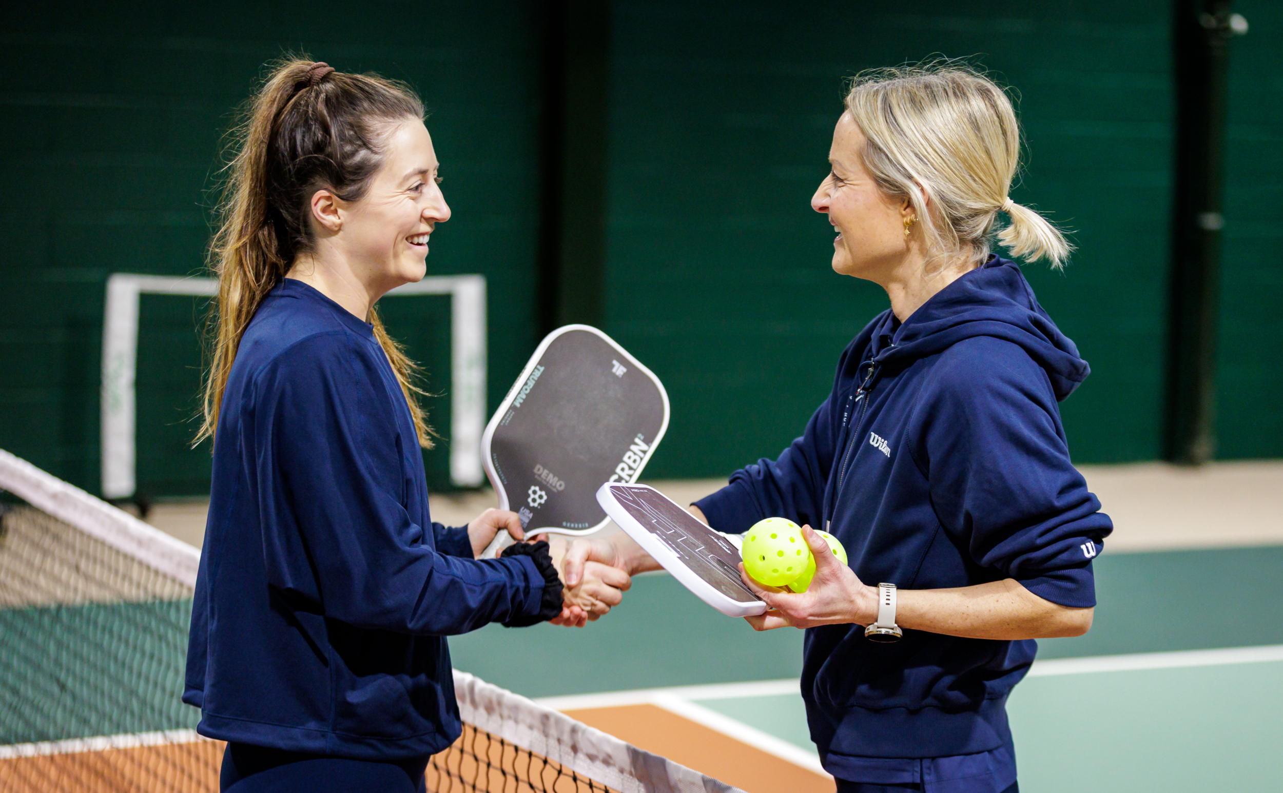 pickleball players shaking hands